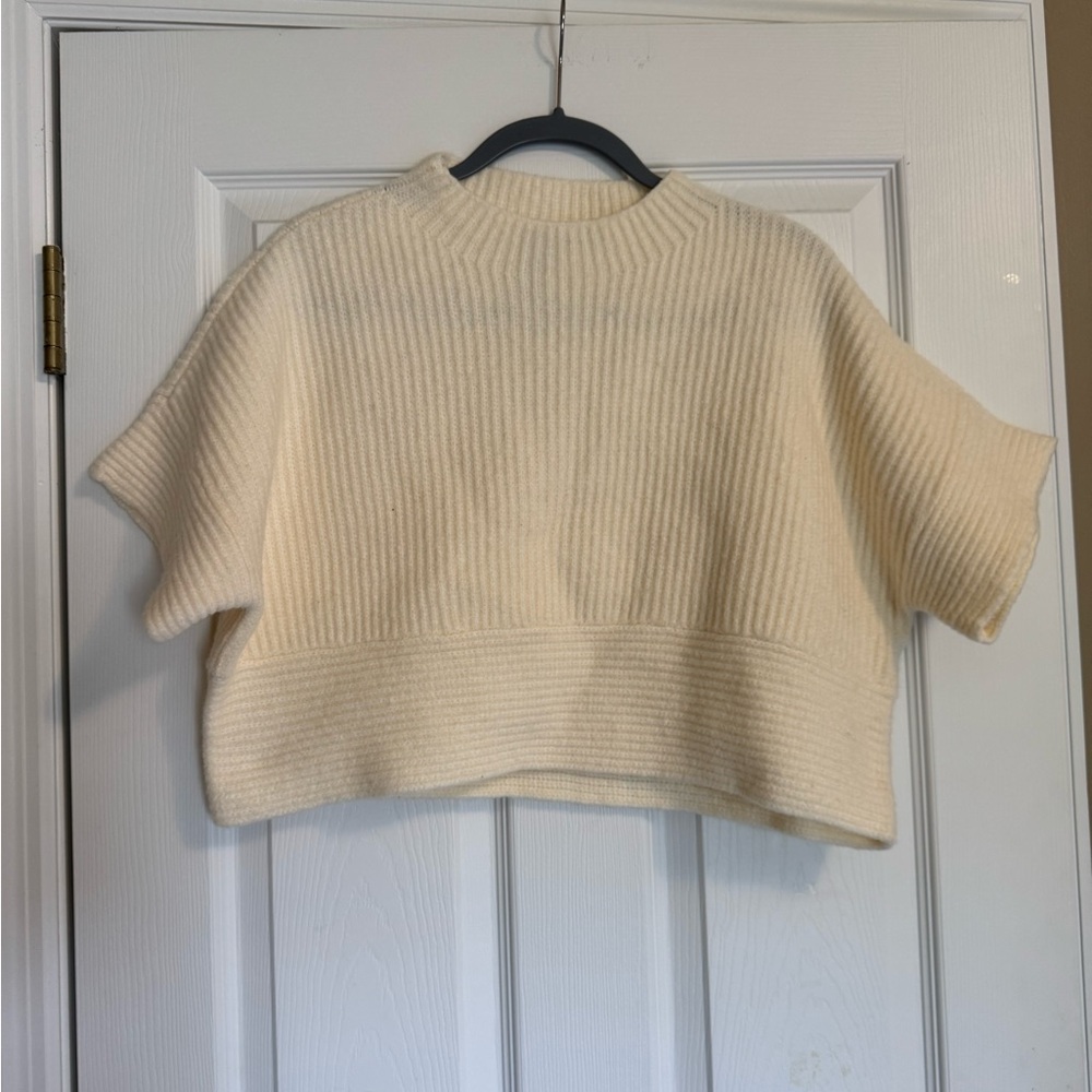 Olivaceous Ivory Ribbed Knit Top